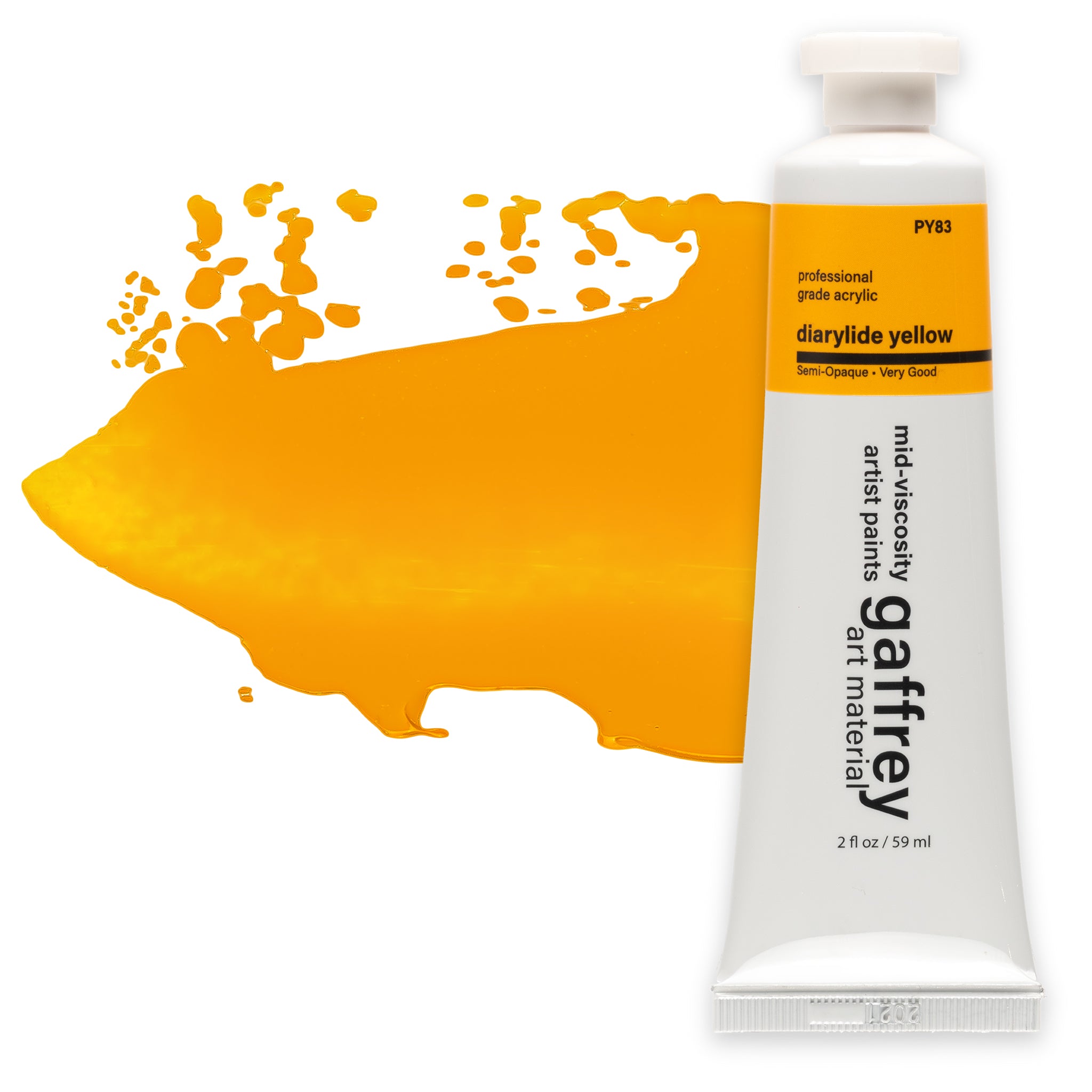 Diarylide Yellow Artist Acrylic Paint - Gaffrey Art Material