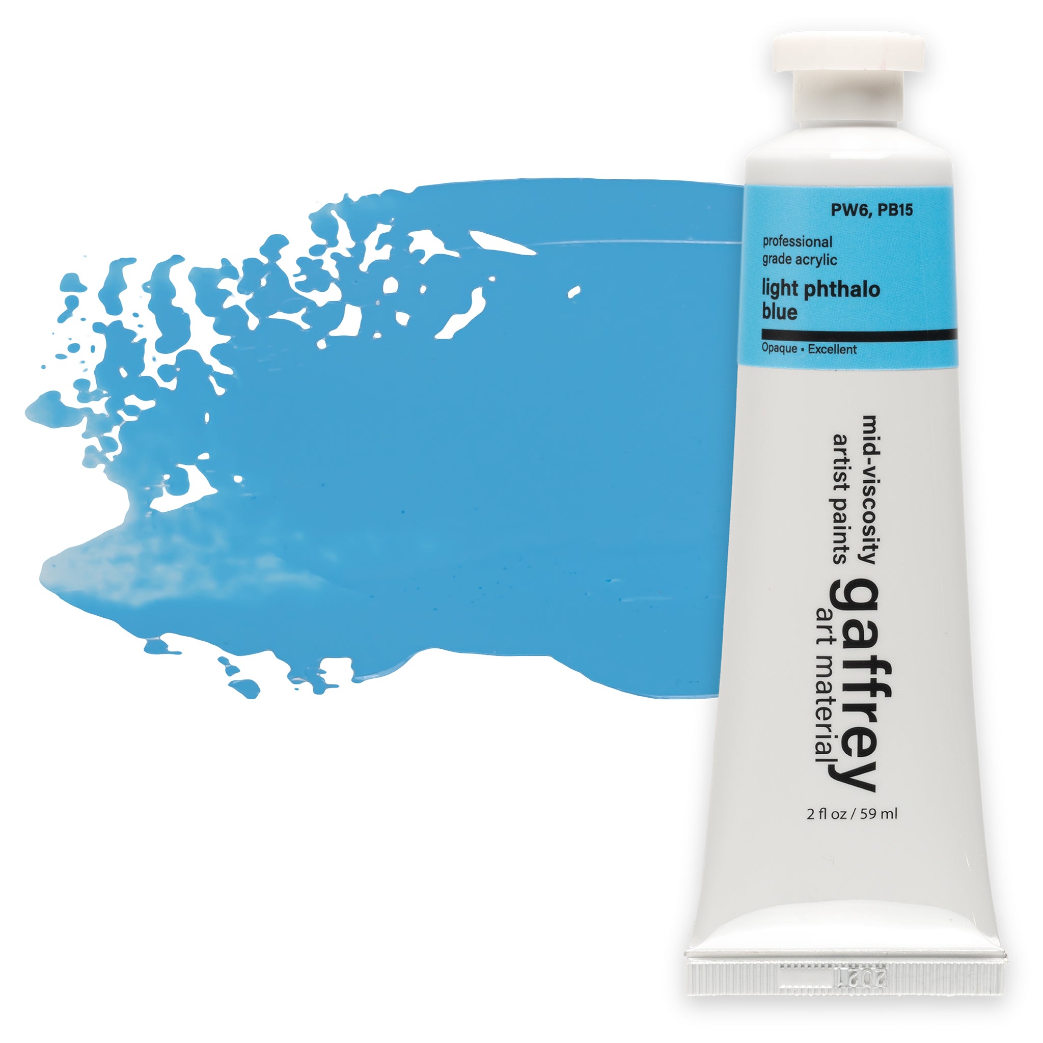 Light Phthalo Blue Artist Acrylic Paint - Gaffrey Art Material