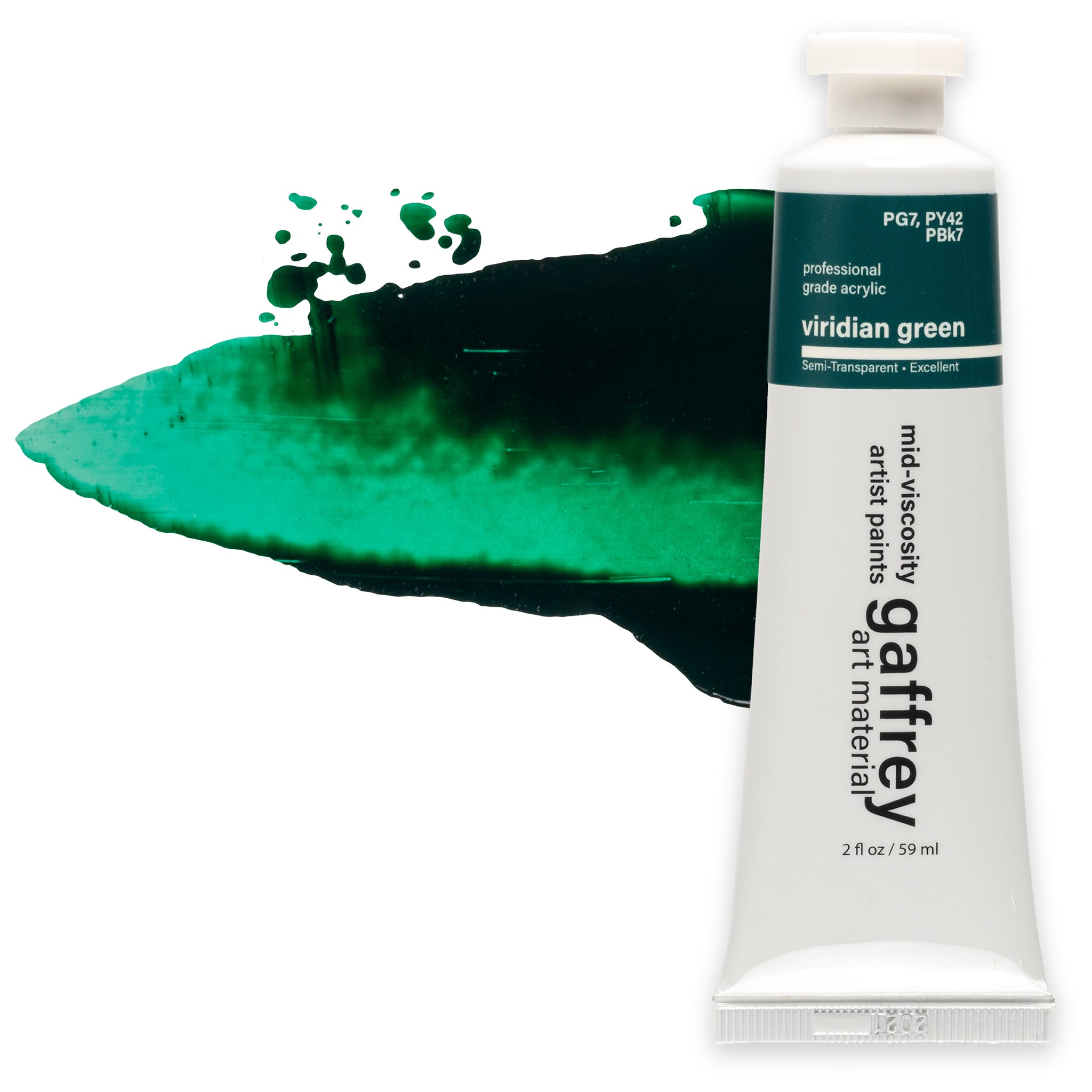 Viridian Green Artist Acrylic Paint - Gaffrey Art Material