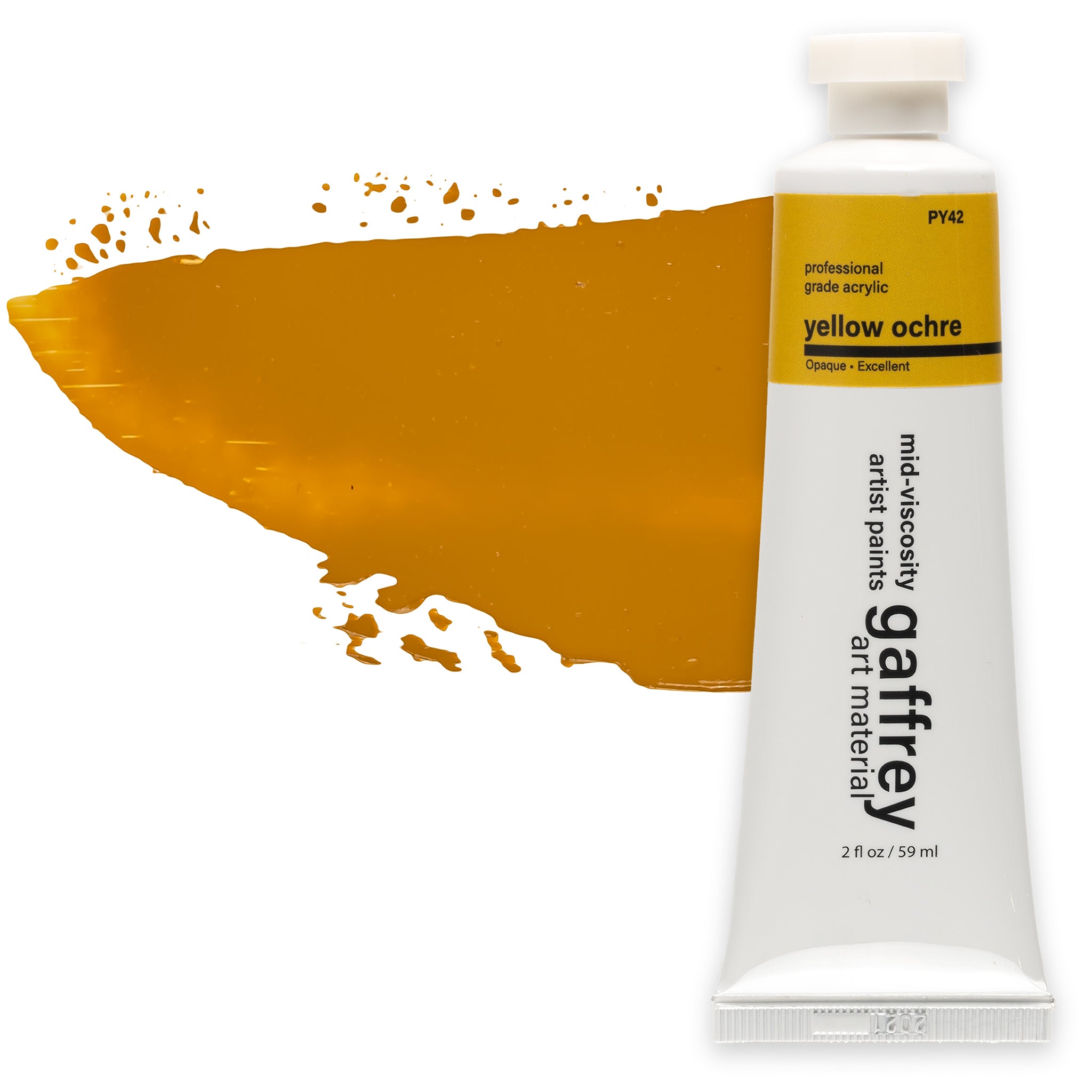 Yellow Ochre Artist Acrylic Paint - Gaffrey Art Material