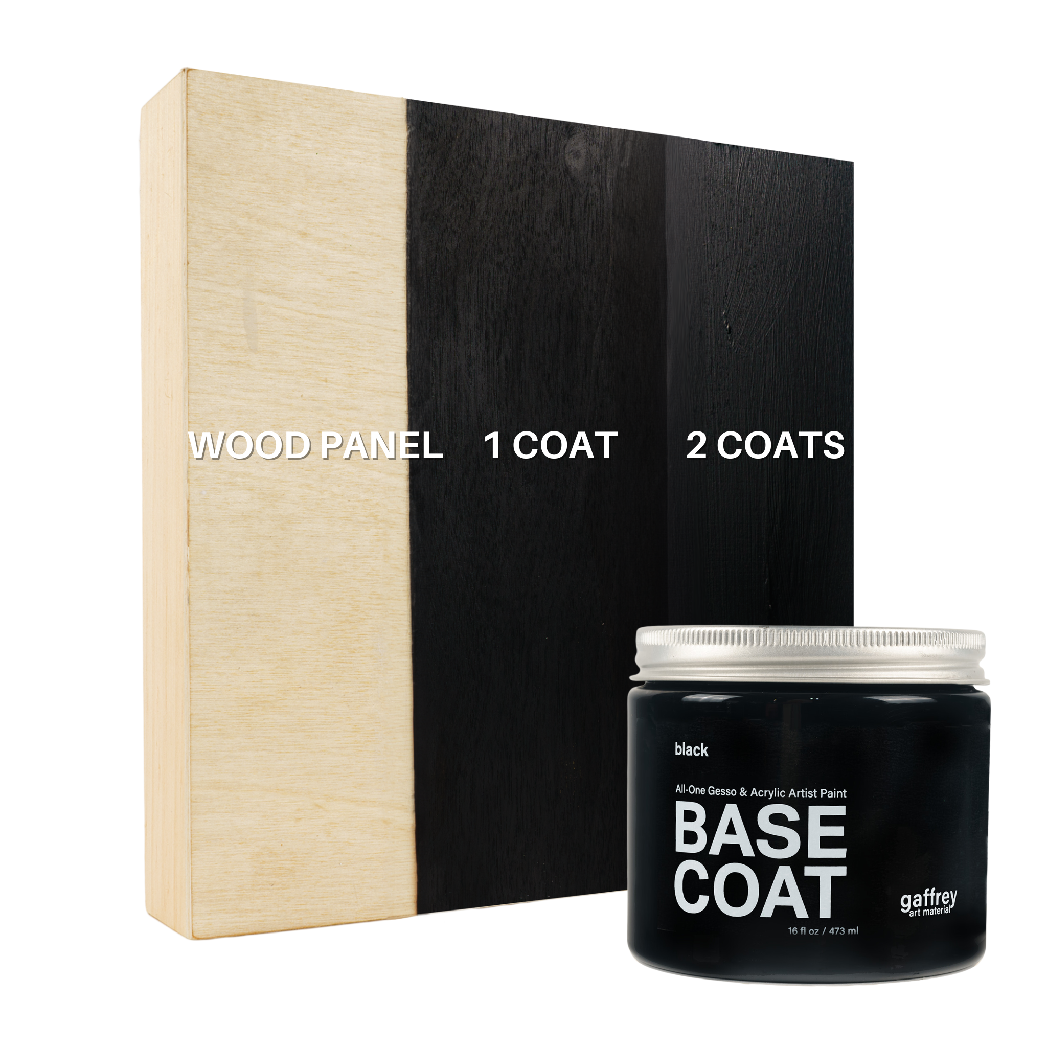 Black Base Coat-Acrylic Primer Artist Paint 16 oz - Gaffrey Art Material