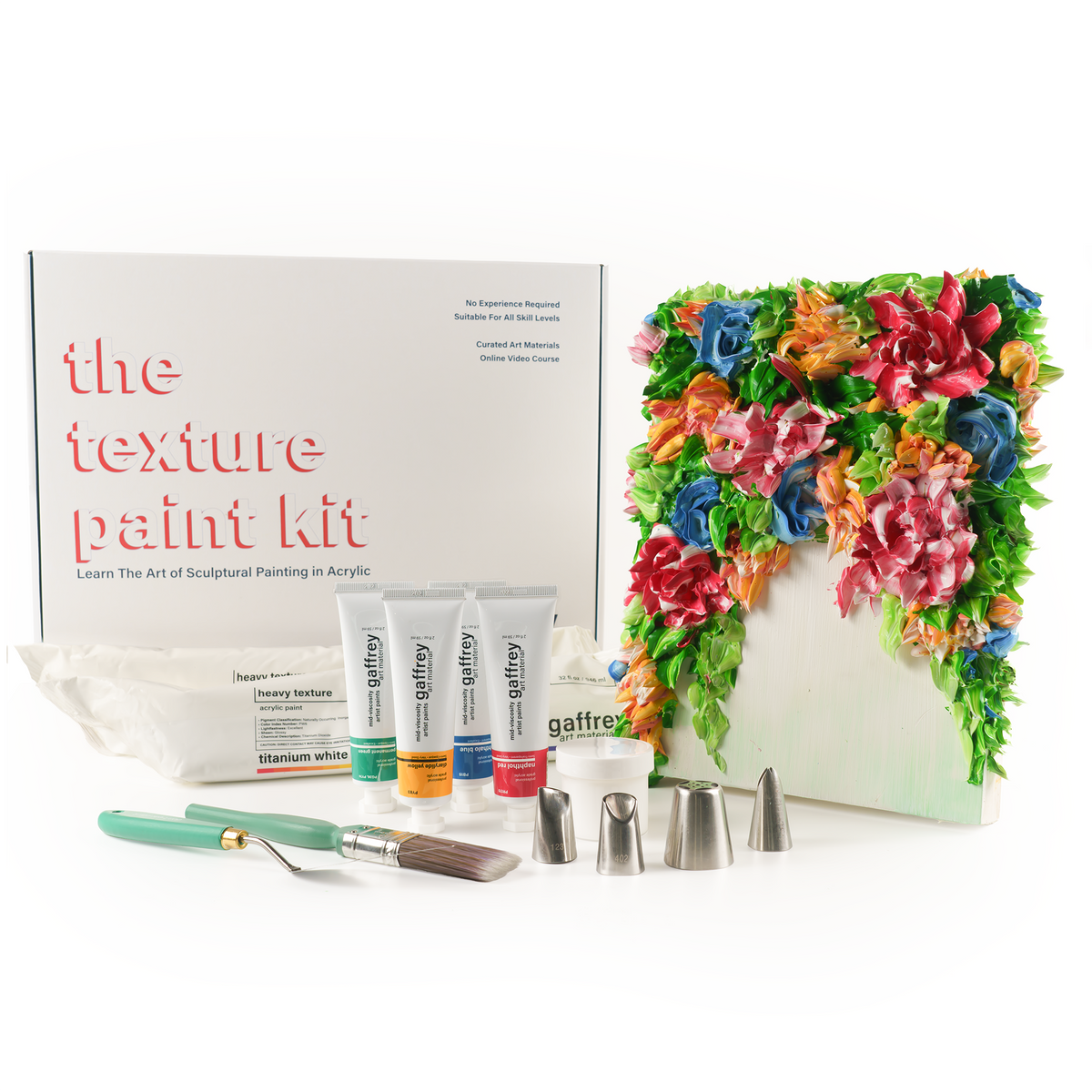 Piping Flowers Texture Acrylic Paint Kit Gaffrey Art Material