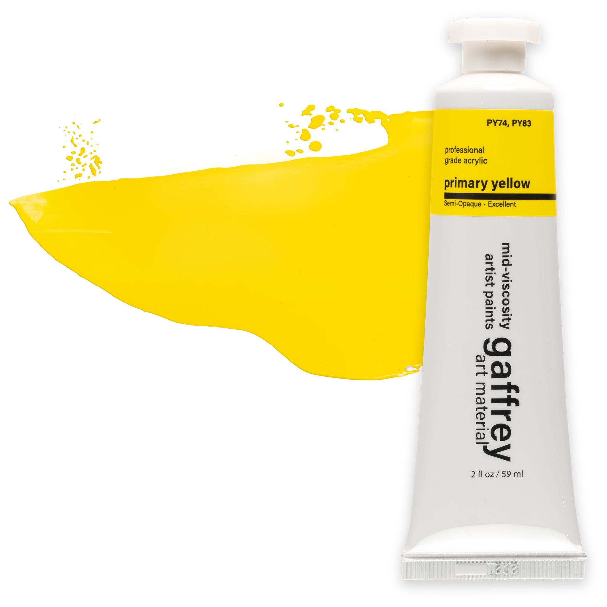 Primary Yellow Artist Acrylic Paint - Gaffrey Art Material