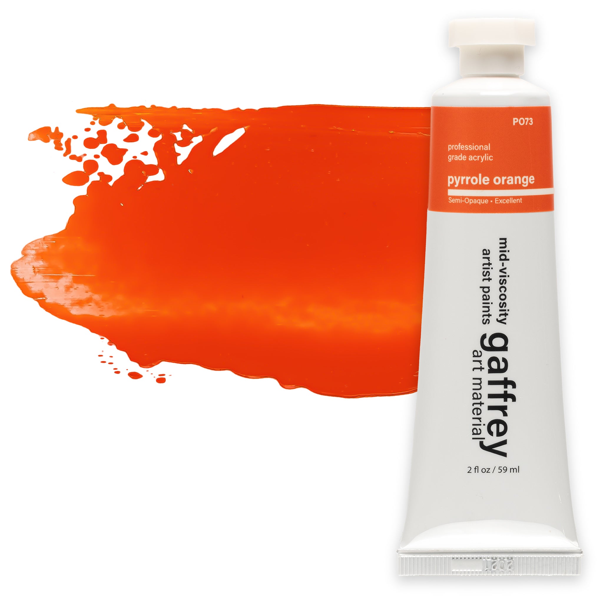 Pyrrole Orange Artist Acrylic Paint - Gaffrey Art Material