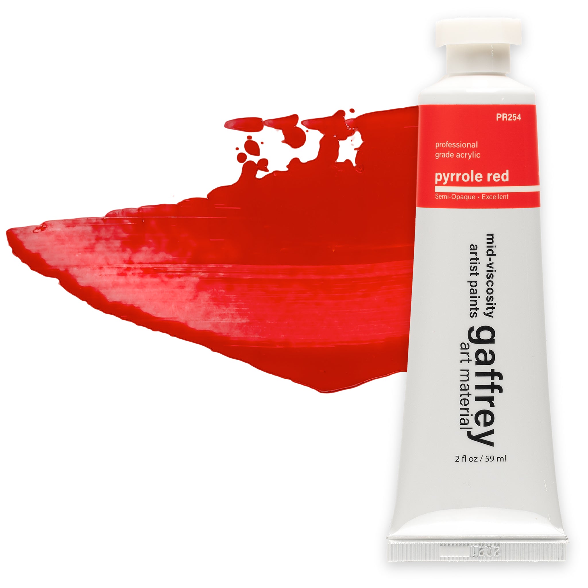 Gaffrey Standard Body Acrylic Paint - Pyrrole Red, 2 oz Tube – gaffrey ...