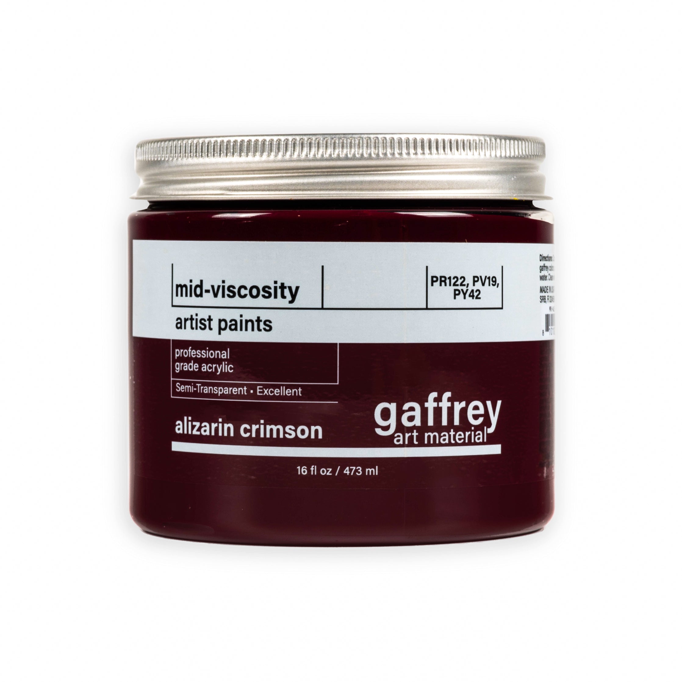 Alizarin Crimson Artist Acrylic Paint - Gaffrey Art Material