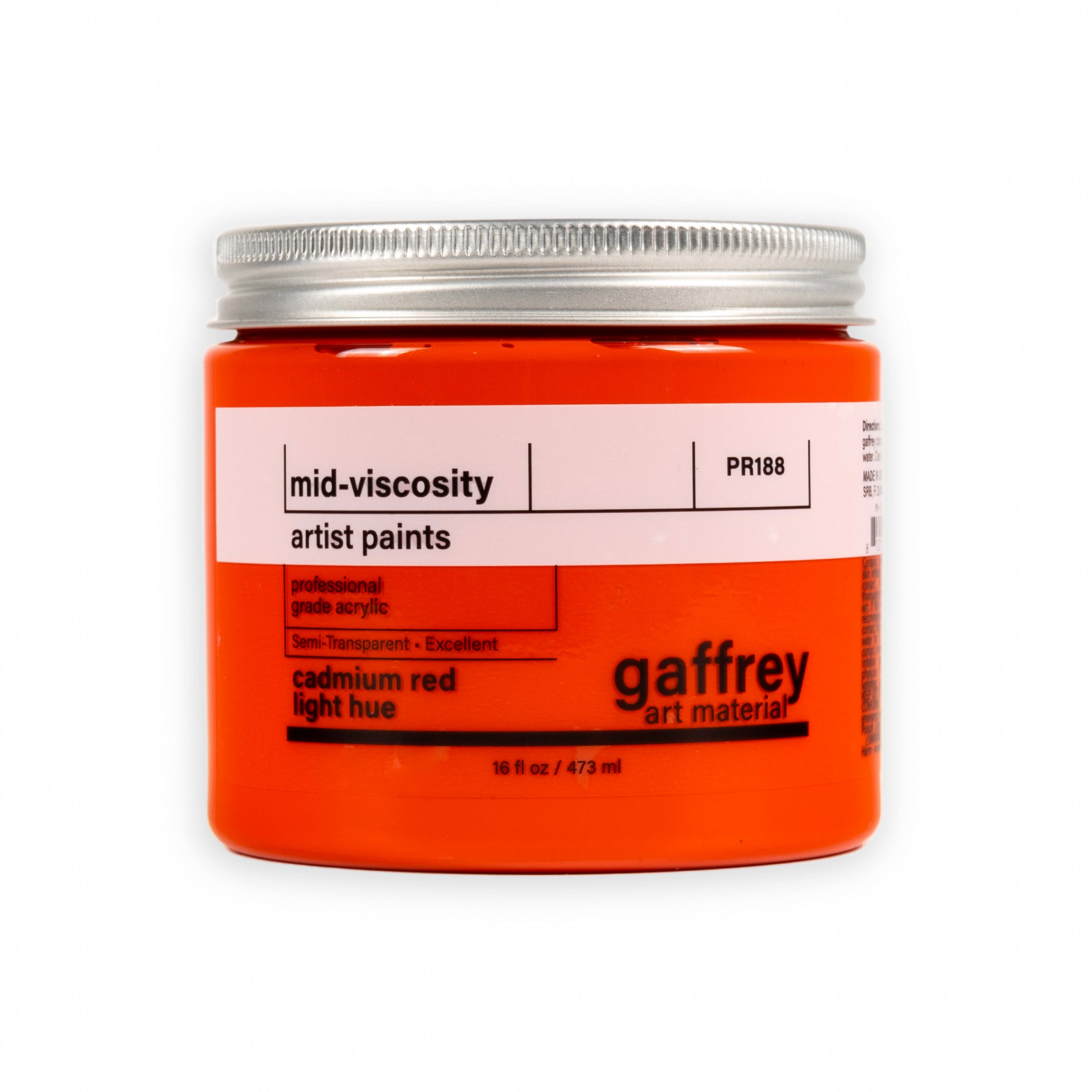 Cadmium Red Light Hue Artist Acrylic Paint - Gaffrey Art Material
