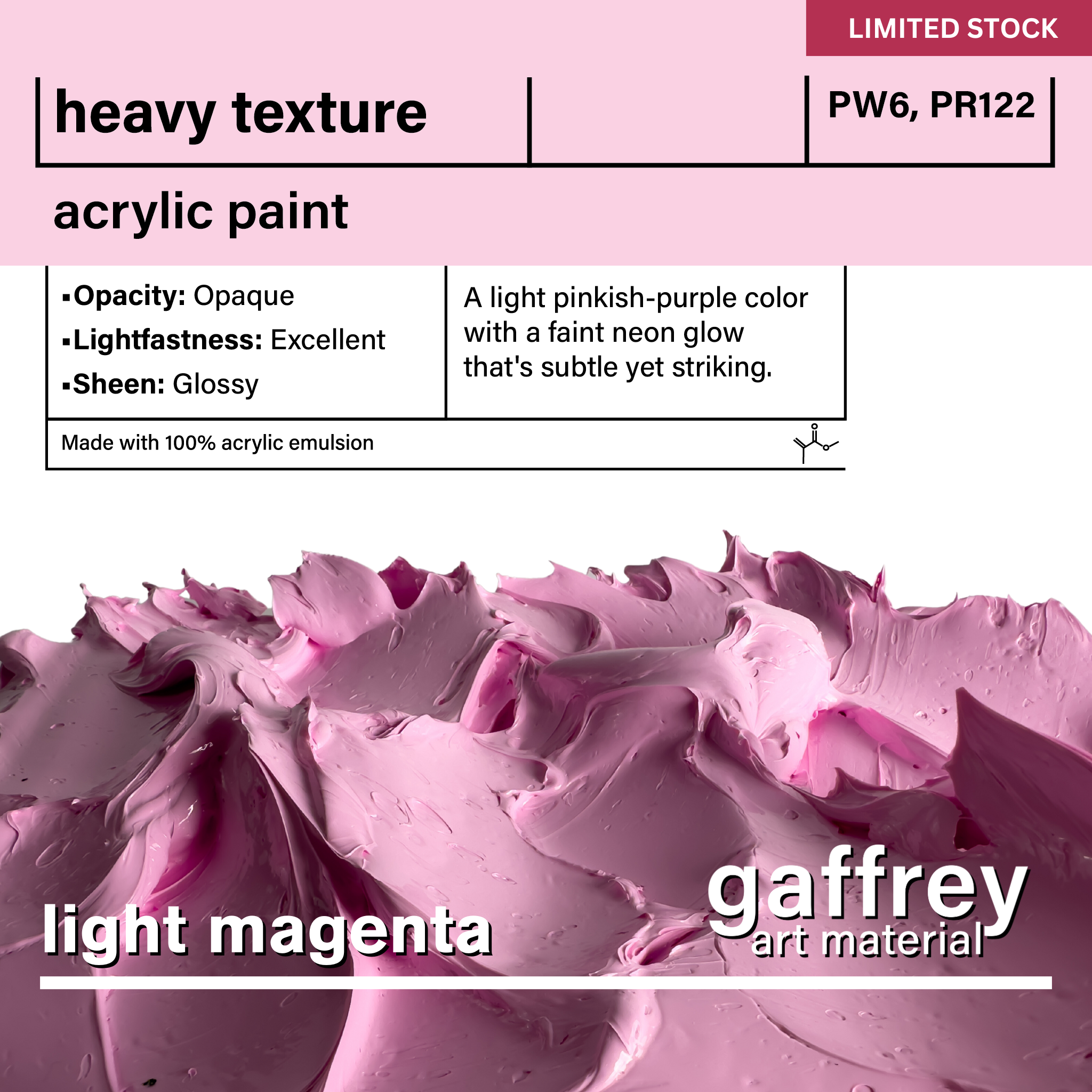 Light Magenta Heavy Texture - Gaffrey Art Material