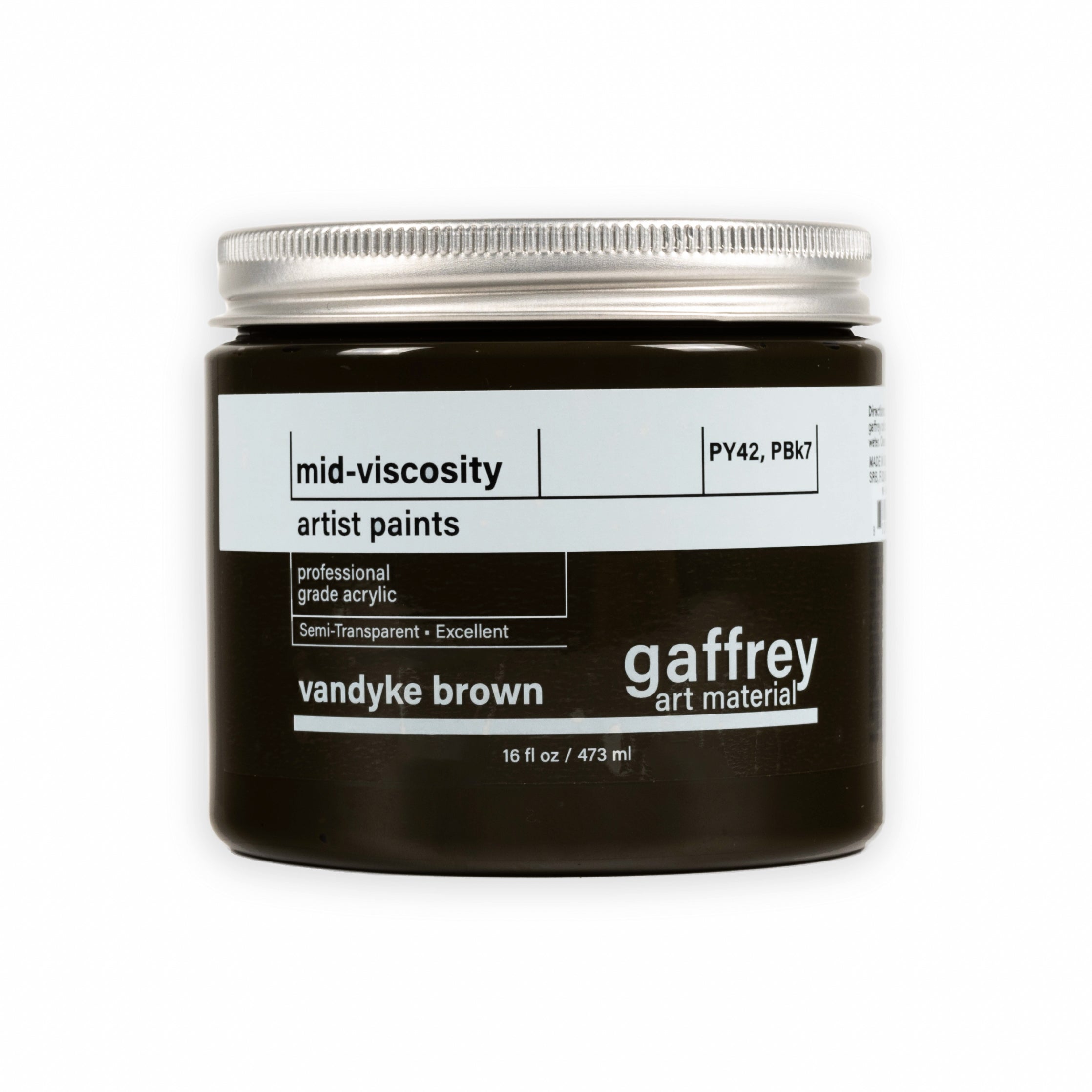 Vandyke Brown Artist Acrylic Paint - Gaffrey Art Material