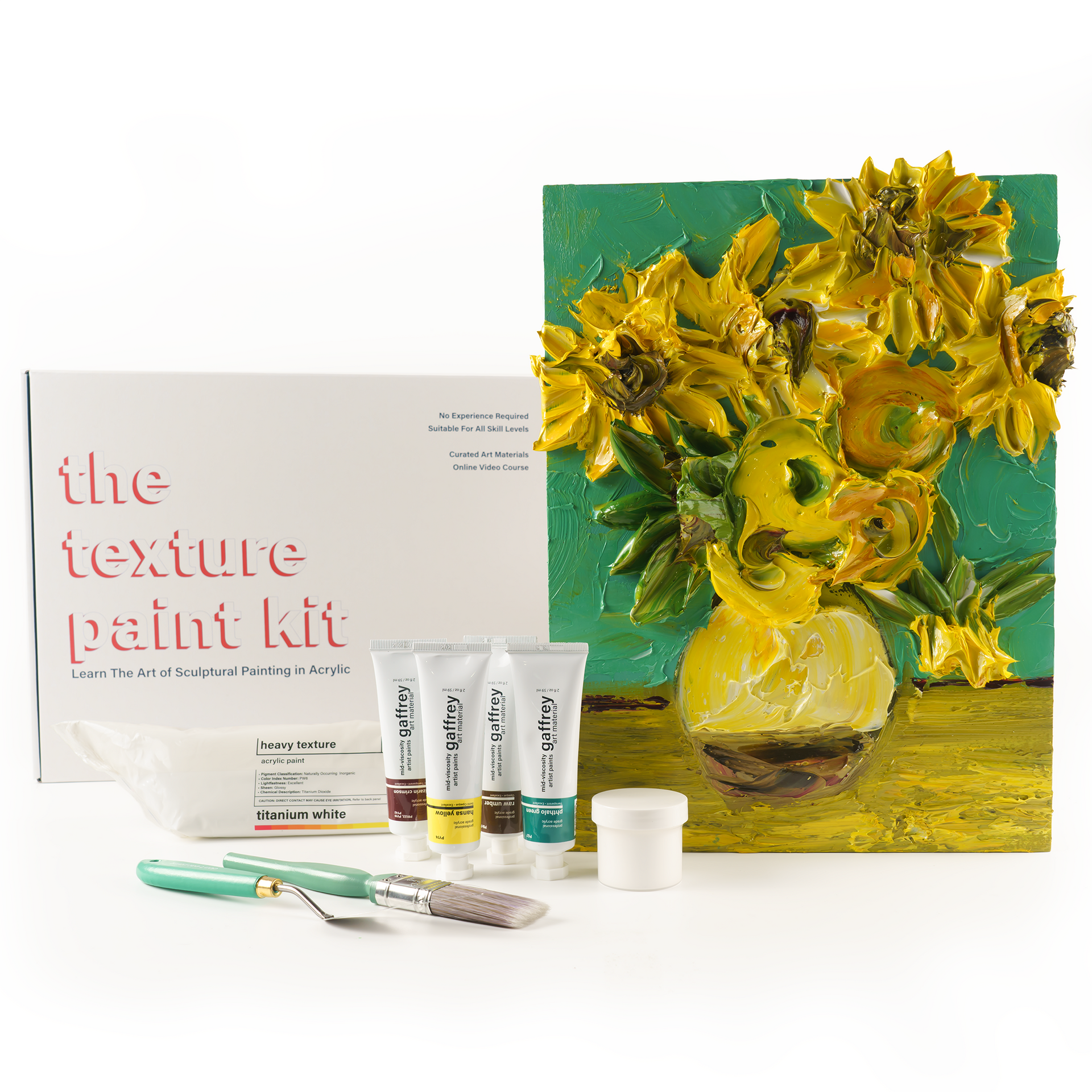 Van Gogh Sunflowers Texture Acrylic Paint Kit – gaffrey art