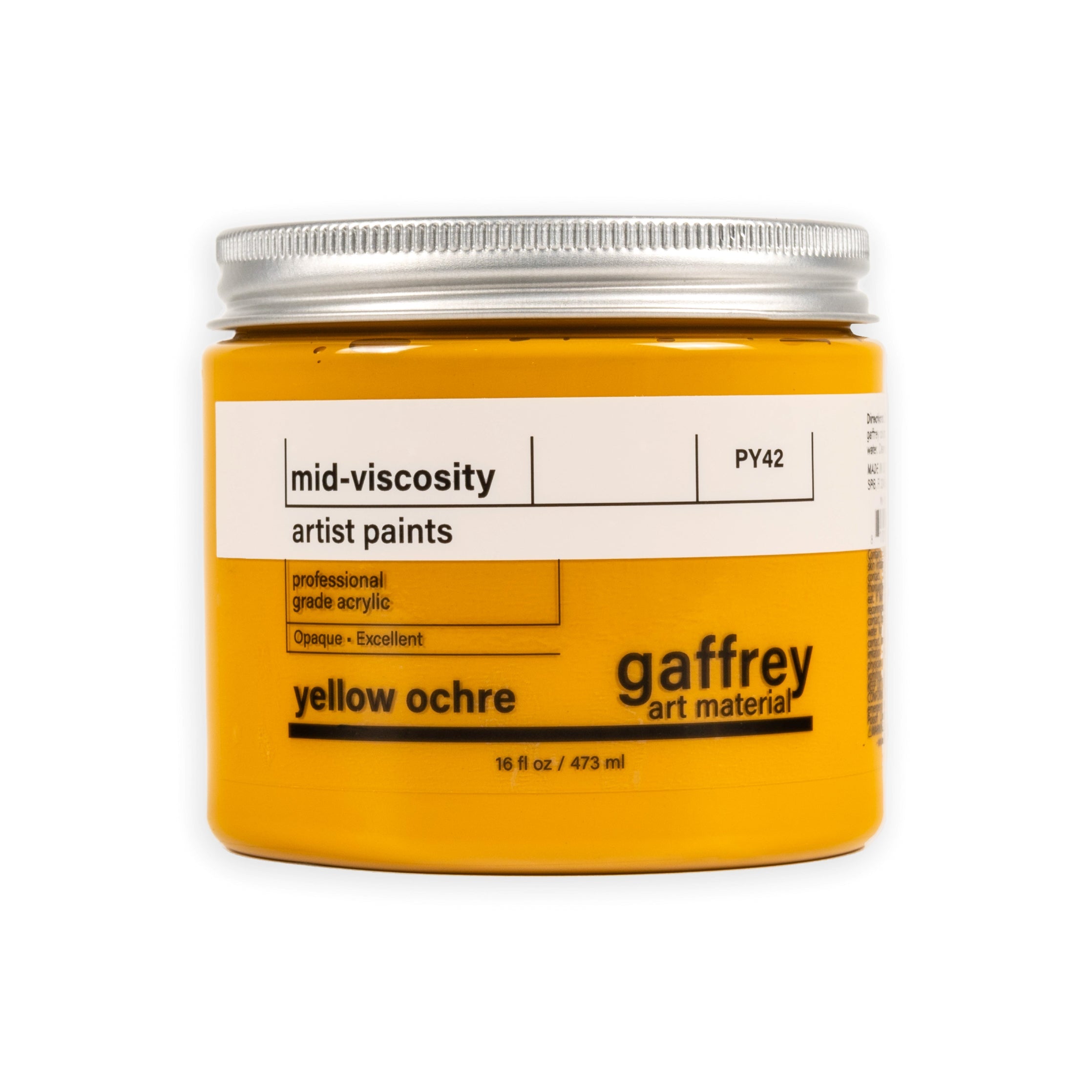 Yellow Ochre Artist Acrylic Paint - Gaffrey Art Material