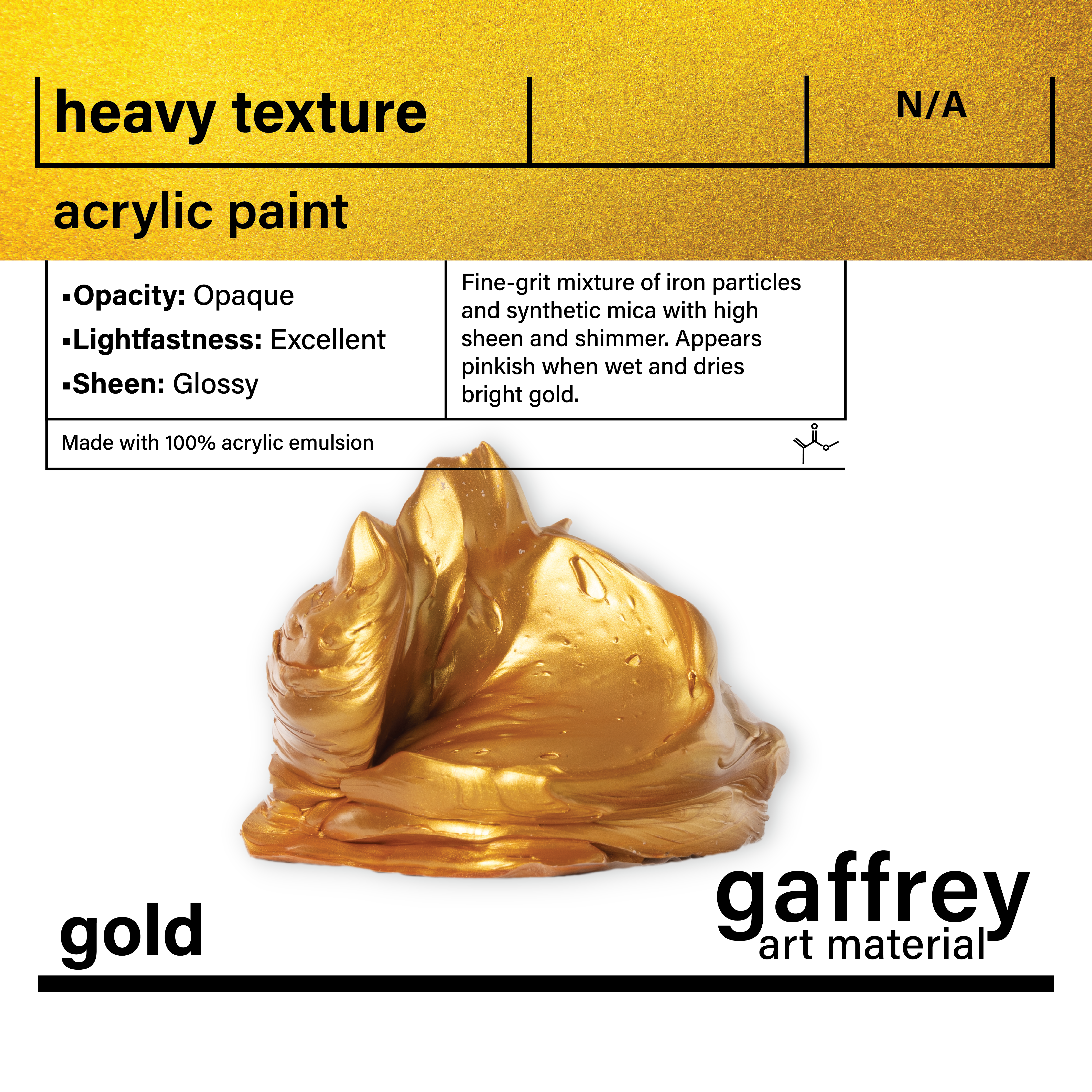 gaffrey art Gold Heavy Body Texture Acrylic Paint – Gaffrey Art