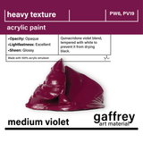 Medium Violet Heavy Body Texture Acrylic Paint - Gaffrey Art Material