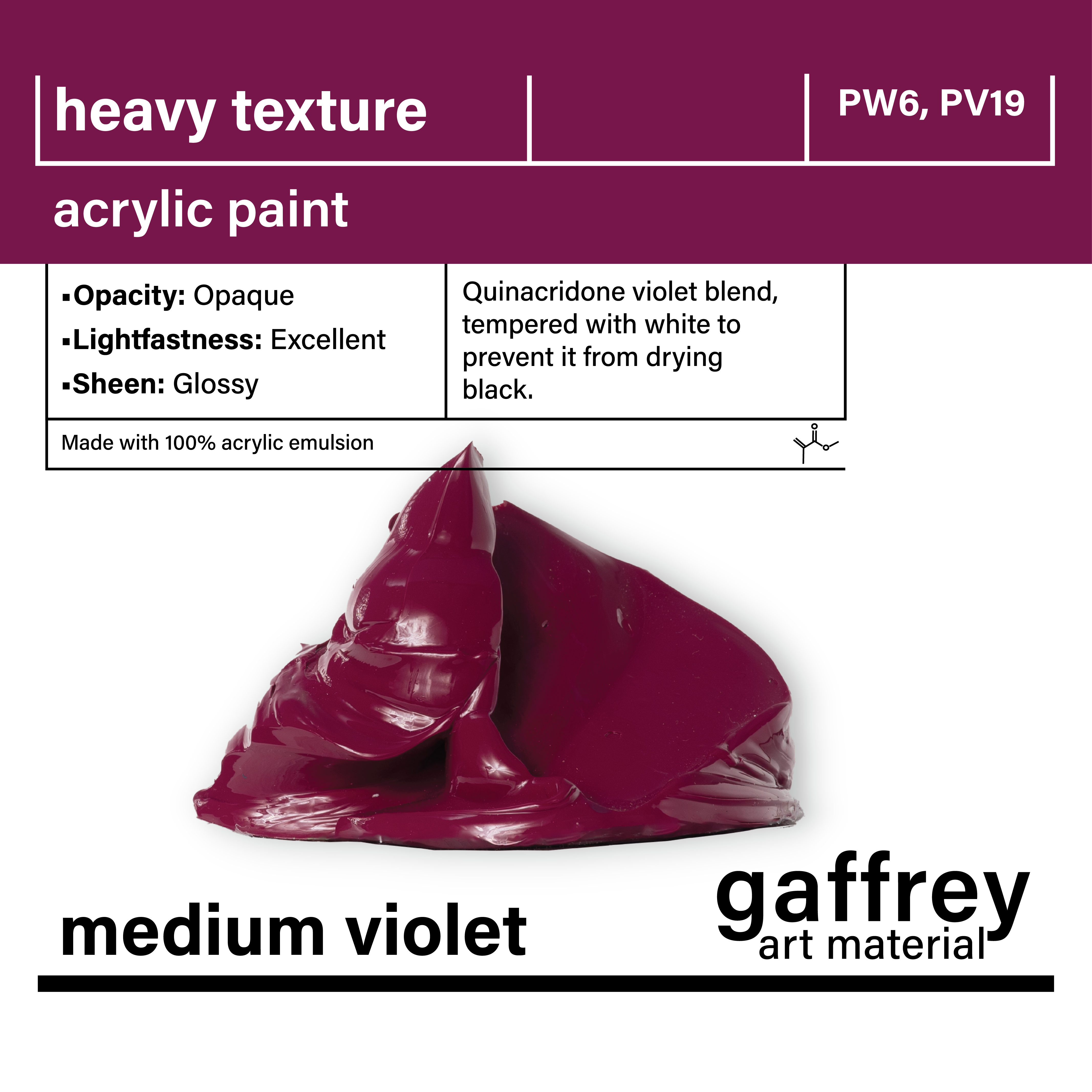 Medium Violet Heavy Texture - Gaffrey Art Material