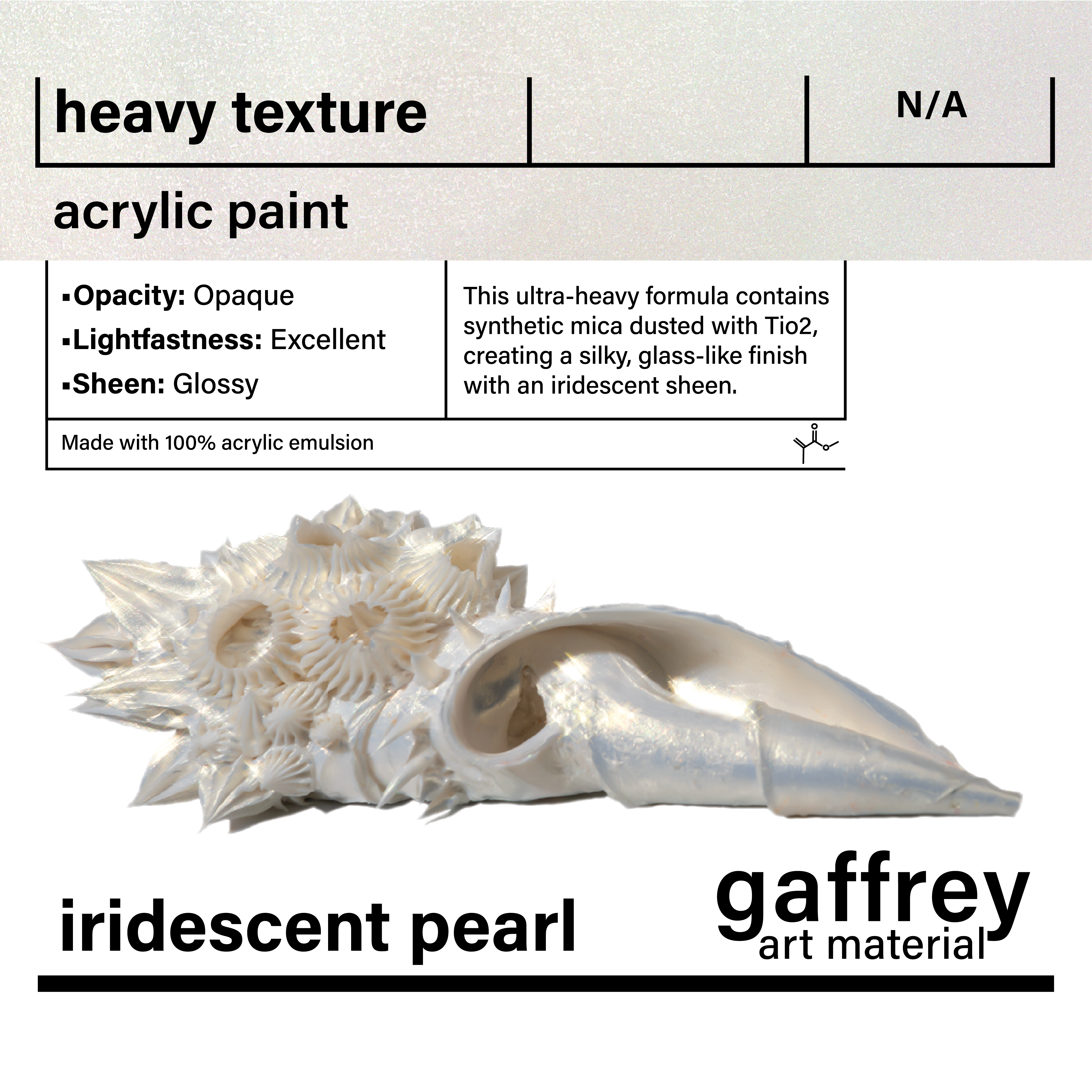 Iridescent Pearl Heavy Body Texture Acrylic Paint - Gaffrey Art Material