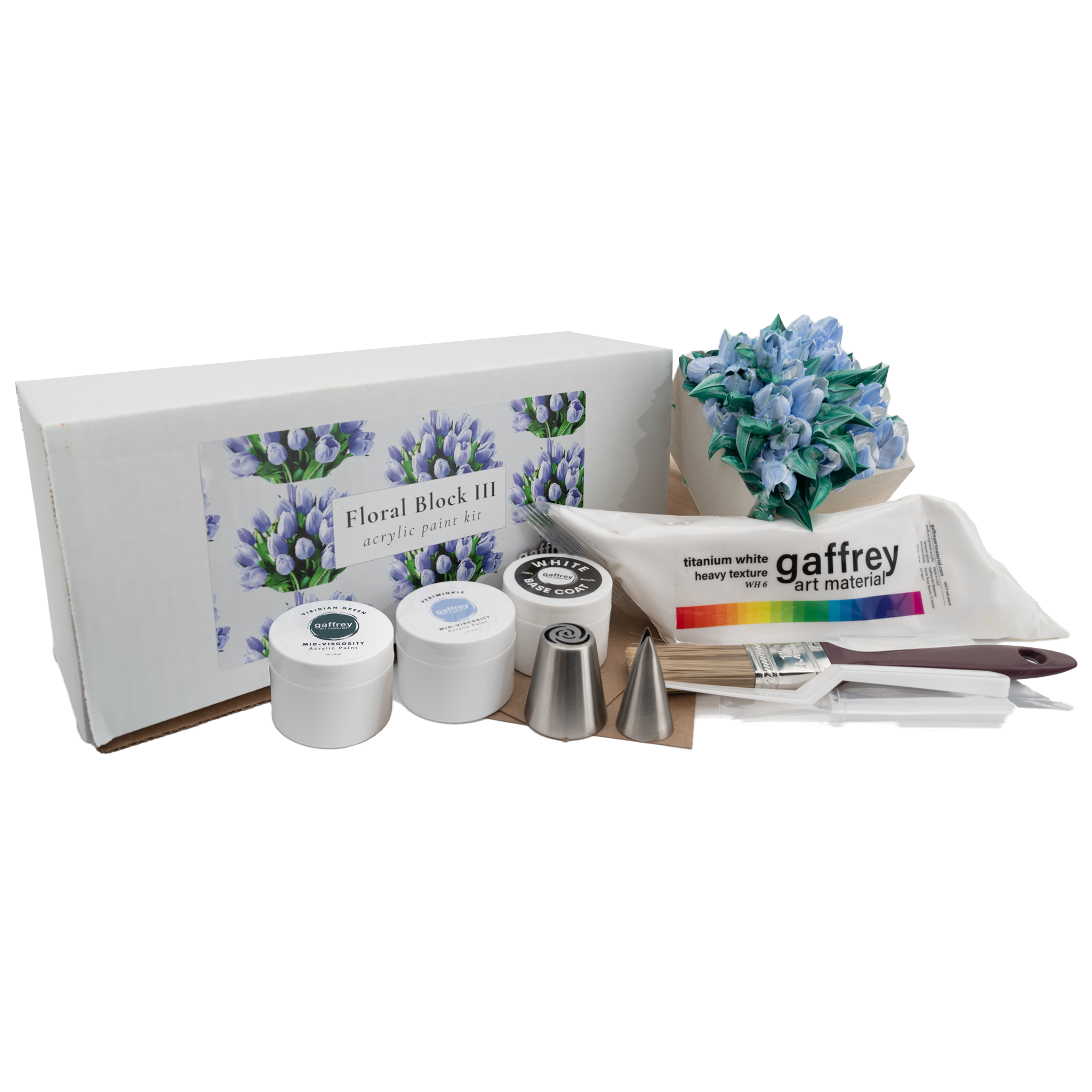 Sculpted Floral Block Acrylic Paint Kit - Gaffrey Art Material