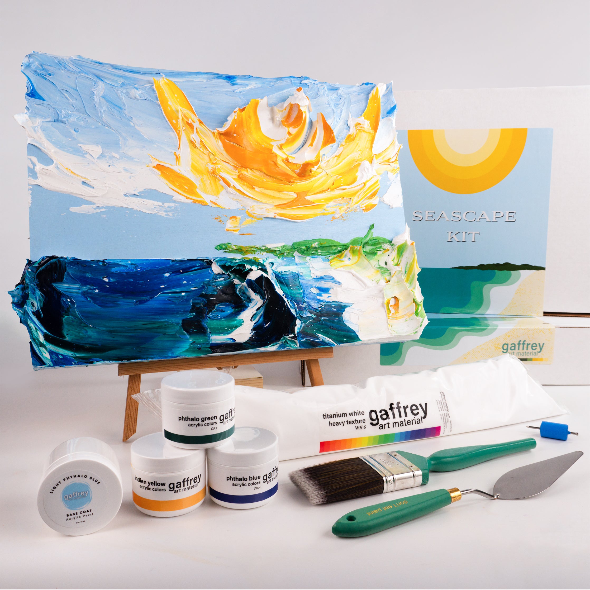 Seascape Heavy Impasto Acrylic Paint Kit by Justin Gaffrey - Gaffrey Art Material