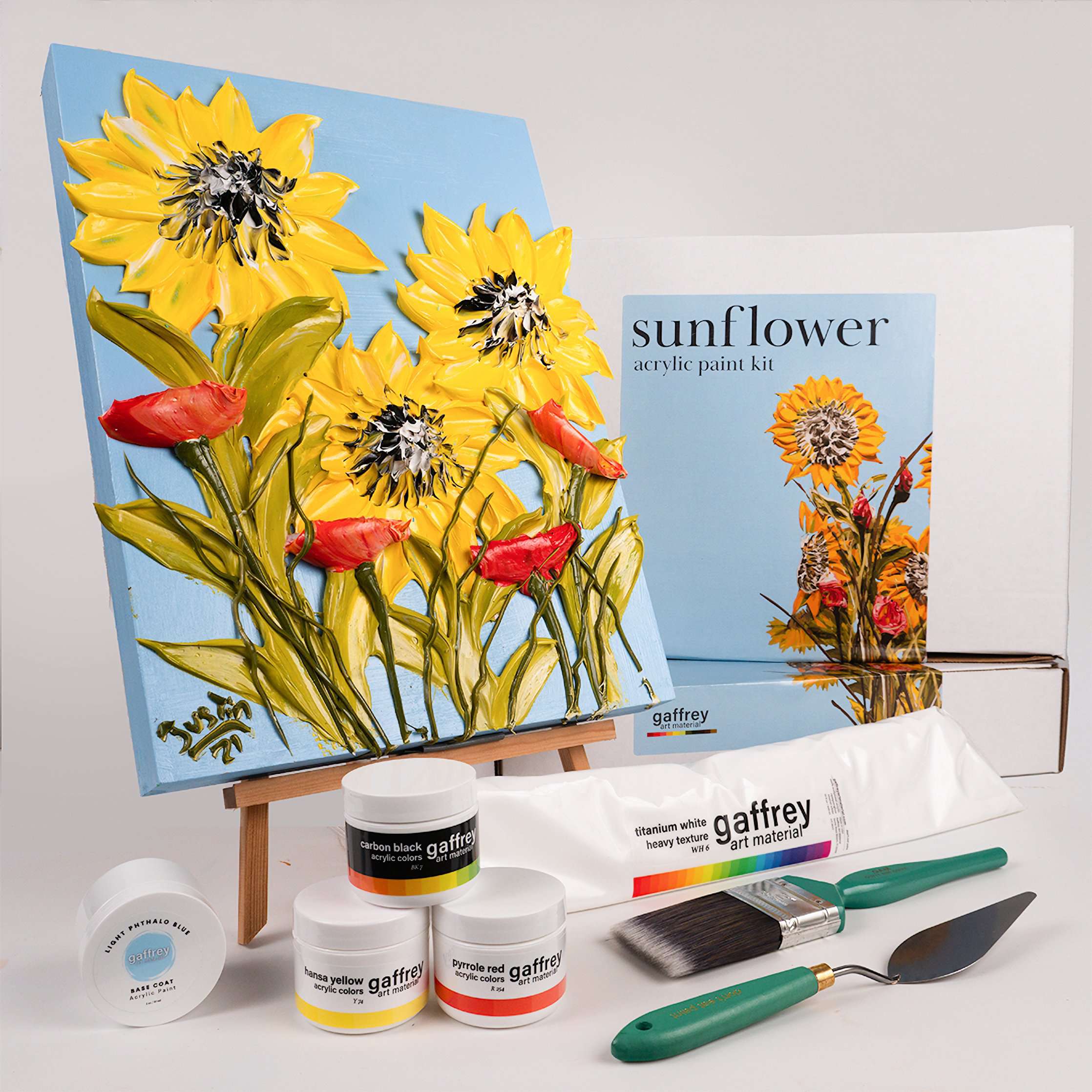 Sunflower Heavy Impasto Acrylic Paint Kit by Justin Gaffrey - Gaffrey Art Material